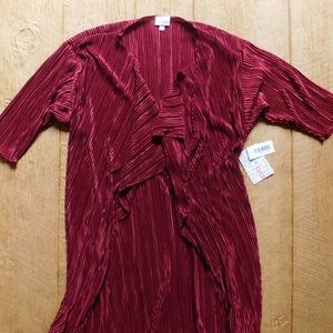 Lularoe Shirley Kimono Burgundy Rose